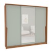 Guarda-Roupa Casal Porto 3 Portas 4 Gavetas com Espelho Freijó/Verde - Politorno