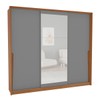 Guarda-Roupa Casal Porto 3 Portas 4 Gavetas com Espelho Freijó/Cinza - Politorno