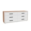 Cômoda Valência 6 Gavetas Branco/Freijó - Politorno