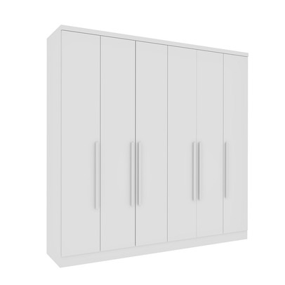 Guarda-Roupa Casal Filadélfia 6 Portas 4 Gavetas Neve - Pnr Móveis