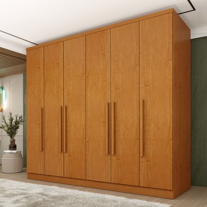 Guarda-Roupa Casal Filadélfia 6 Portas 4 Gavetas Cinamomo - Pnr Móveis