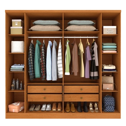 Guarda-Roupa Casal Filadélfia 6 Portas 4 Gavetas Cinamomo - Pnr Móveis