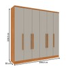 Guarda-Roupa Casal Filadélfia 6 Portas 4 Gavetas Cinamomo/Off White - Pnr Móveis