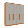 Guarda-Roupa Casal Filadélfia 6 Portas 4 Gavetas Cinamomo/Off White - Pnr Móveis