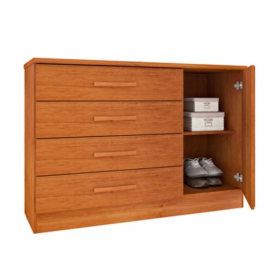 Cômoda Aris 1 Porta 4 Gavetas Cinamomo - Pnr Móveis