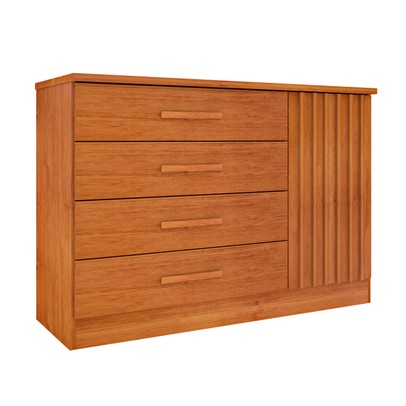 Cômoda Aris 1 Porta 4 Gavetas Cinamomo - Pnr Móveis