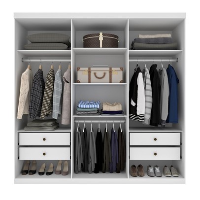 Guarda-Roupa Casal Toulon 6 Portas 4 Gavetas Neve - Pnr Móveis