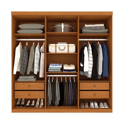 Guarda-Roupa Casal Toulon 6 Portas 4 Gavetas Cinamomo - Pnr Móveis