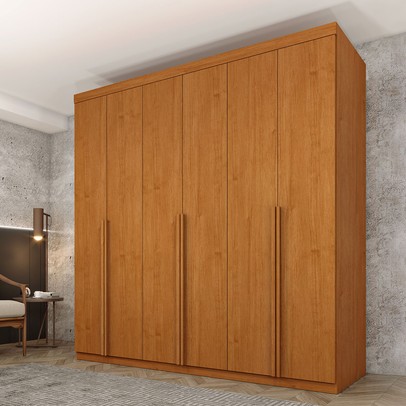 Guarda-Roupa Casal Toulon 6 Portas 4 Gavetas Cinamomo - Pnr Móveis