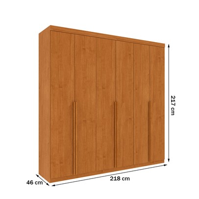 Guarda-Roupa Casal Toulon 6 Portas 4 Gavetas Cinamomo - Pnr Móveis