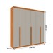 Guarda-Roupa Casal Toulon 6 Portas 4 Gavetas Cinamomo/Off White - Pnr Móveis