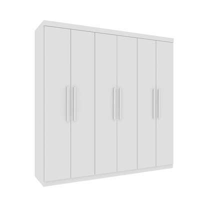 Guarda-Roupa Casal Nantes 6 Portas 4 Gavetas Neve - Pnr Móveis