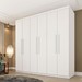 Guarda-Roupa Casal Nantes 6 Portas 4 Gavetas Neve - Pnr Móveis