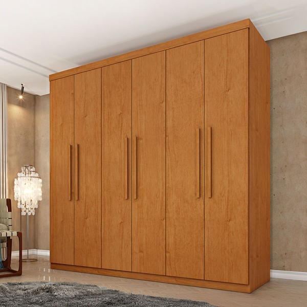 Guarda-Roupa Casal Nantes 6 Portas 4 Gavetas Cinamomo - Pnr Móveis