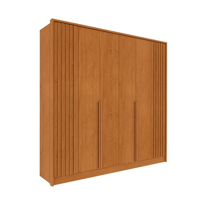 Guarda-Roupa Casal Taiwan 6 Portas 4 Gavetas Ripado Cinamomo - Pnr Móveis