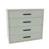 Cômoda Valência 4 Gavetas Verde/Branco - Politorno