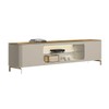 Rack para TV Até 85 Polegadas Santorini 2 Portas com Vidro e Led Tauari/Off White - Linea Brasil
