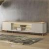Rack para TV Até 85 Polegadas Santorini 2 Portas com Vidro e Led Tauari/Off White - Linea Brasil