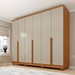 Guarda-Roupa Casal Humaitá 6 Portas 4 Gavetas Cinamomo/Off White - Pnr Móveis