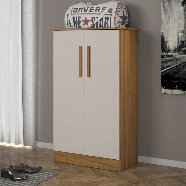 Sapateira Lake 2 Portas 3 Prateleiras Freijó Trend/Off White Tx - Pnr Móveis