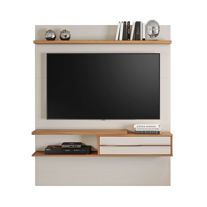 Painel para TV Até 55 Polegadas 1 Porta Eagle Off White/Freijó - Pnr Móveis