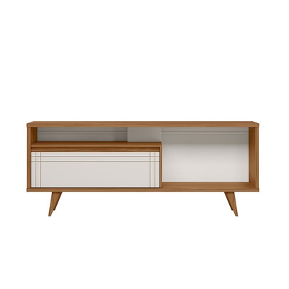 Rack para TV Até 60 Polegadas 1 Porta Tasu Freijó Trend/Off White Tx - Pnr Móveis