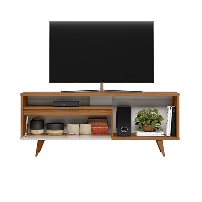 Rack para TV Até 60 Polegadas 1 Porta Tasu Freijó Trend/Off White Tx - Pnr Móveis