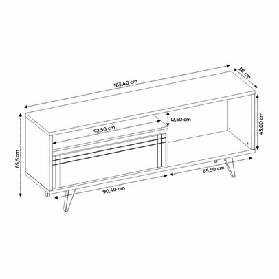 Rack para TV Até 60 Polegadas 1 Porta Tasu Freijó Trend/Off White Tx - Pnr Móveis