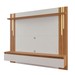 Painel para TV Até 65 Polegadas 1 Porta Ripado com Led Frade Off White Tx/Freijo Trend - Pnr Móveis
