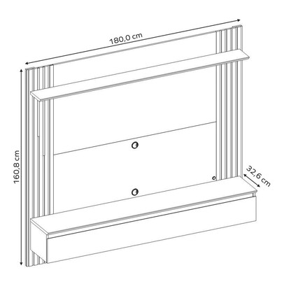 Painel para TV Até 65 Polegadas 1 Porta Ripado com Led Frade Off White Tx/Freijo Trend - Pnr Móveis
