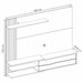 Painel para TV para TV de 65 Polegadas 1 Porta Ripado com Led Gibraltar Off White Tx/Freijó Trend - Pnr Móveis