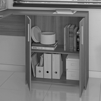 Mesa para Escritório 2 Portas 3 Gavetas Mirage Freijo - Pnr Móveis