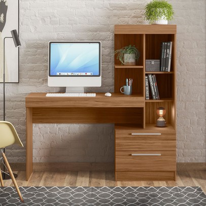 Mesa para Computador 2 Gavetas Cartel Freijó Trend - Pnr Móveis