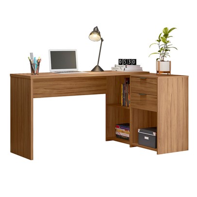 Mesa para Escritório 2 Gavetas Golfo Freijó - Pnr Móveis