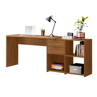 Mesa para Escritório 2 Gavetas Golfo Freijó - Pnr Móveis