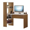 Mesa Escrivaninha Office 3 Prateleiras Dublin Off White/Freijó Trend - Pnr Móveis