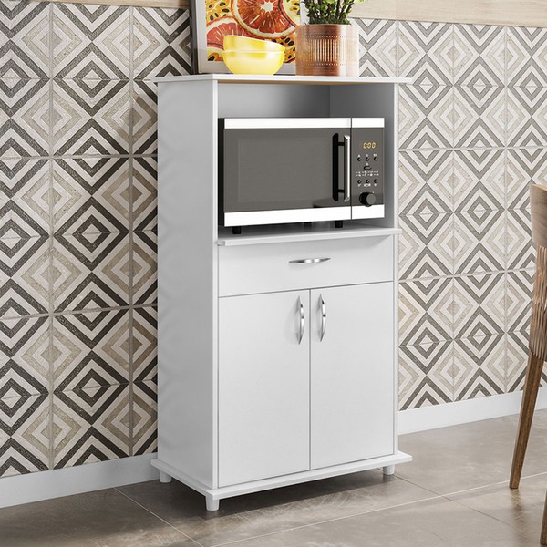 Balcão de Cozinha 2 Portas 1 Gaveta Fiori Branco New - Pnr Móveis