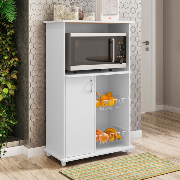 Balcão de Cozinha Siena 1 Porta Branco New - Pnr Móveis