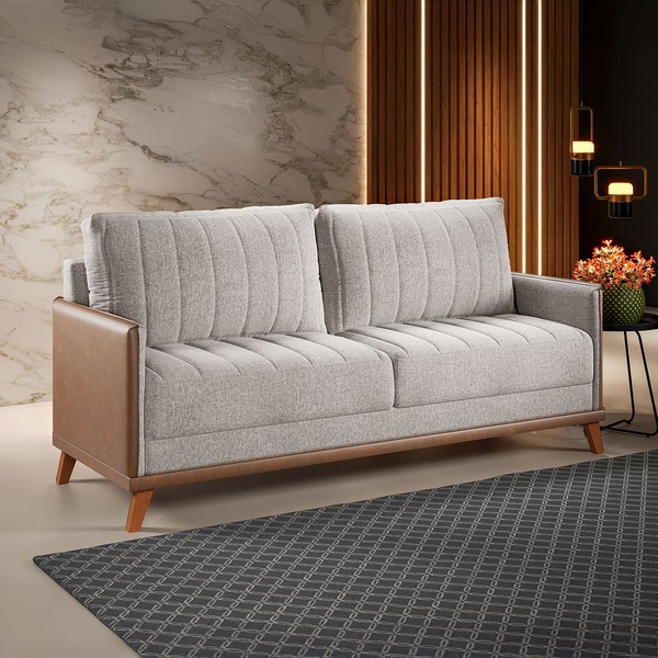 Sofá 4 Lugares Living Distreto Kaki/Durango - Vian