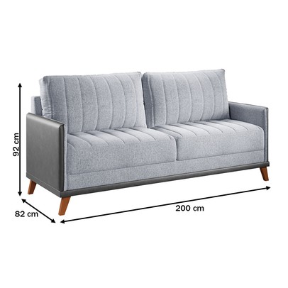 Sofá 4 Lugares Living Distreto Inox/Chumbo - Vian