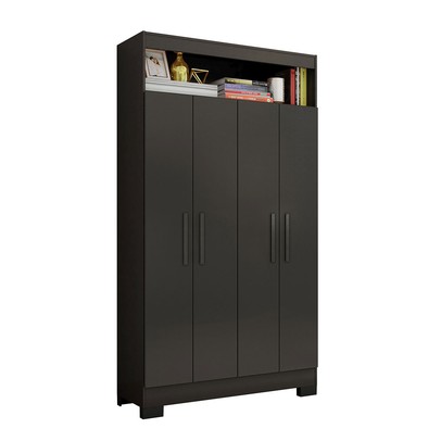 Armário Multiuso Charge 4 Portas Preto Tx - Pnr Móveis