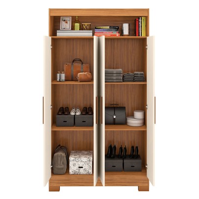 Armário Multiuso Charge 4 Portas Freijó Trend/Off White Tx - Pnr Móveis