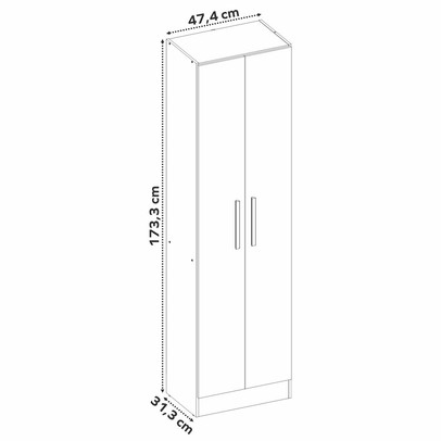 Armário Multiuso Jersey 2 Portas Preto Tx - Pnr Móveis