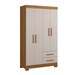 Guarda-Roupa Solteiro 4 Portas 2 Gavetas Essen Freijó Trend/Off White Tx - Pnr Móveis