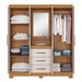 Guarda-Roupa Casal 4 Portas 3 Gavetas com Espelho Essen Freijó Trend/Off White Tx - Pnr Móveis