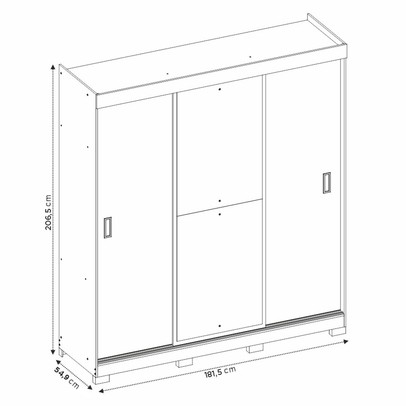 Guarda-Roupa Casal édem 3 Portas 4 Gavetas com Espelho Freijó Trend/Off White Tx - Pnr Móveis