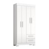 Guarda-Roupa Solteiro Dortmund 4 Portas 2 Gavetas Flex Branco New/Rosa - Pnr Móveis