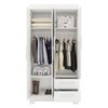 Guarda-Roupa Solteiro Dortmund 4 Portas 2 Gavetas Flex Branco New/Rosa - Pnr Móveis