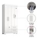 Guarda-Roupa Solteiro Dortmund 4 Portas 2 Gavetas Flex Branco New/Rosa - Pnr Móveis