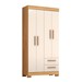 Guarda-Roupa Solteiro Dortmund 4 Portas 2 Gavetas Freijó Trend/Off White Tx - Pnr Móveis